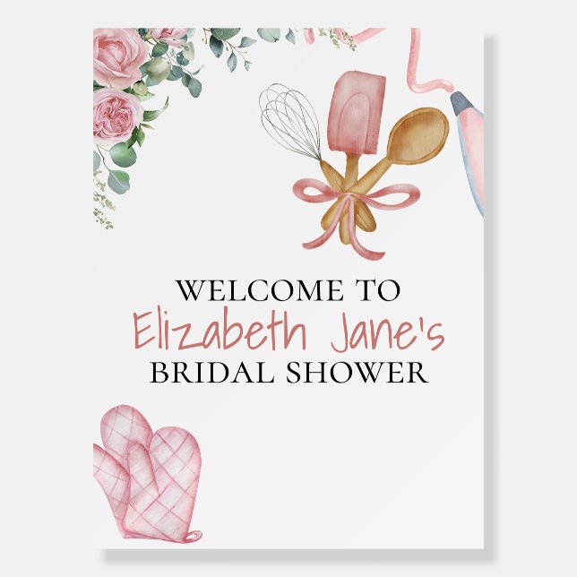 Soon To Be Whisked Away Bridal Shower Welcome Sign (Front)
