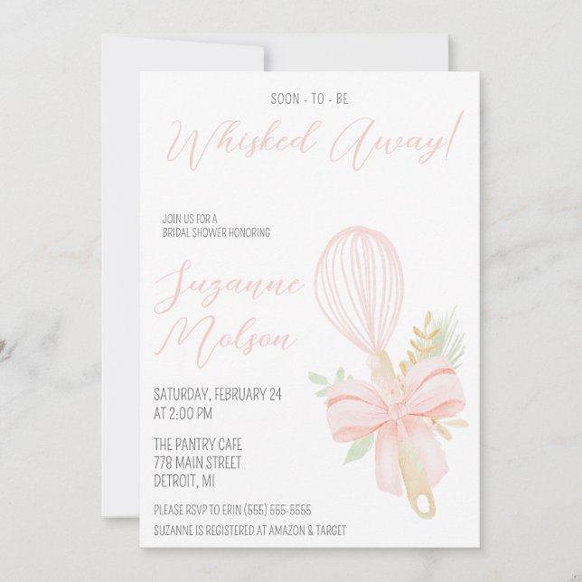 Soon-to-be Whisked Away! Kitchen Bridal Shower Invitation (Front)