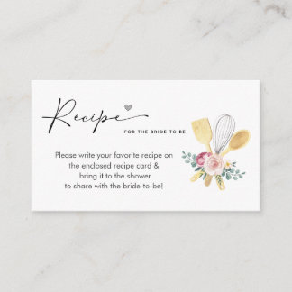 SOON TO BE WHISKED AWAY Recipe Request Enclosure Card