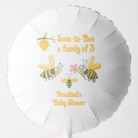 Soon-To-Bee A Family Of 3 Bumble Bee Baby Shower Balloon