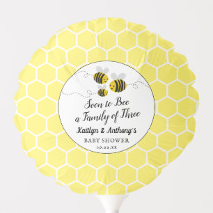 Soon To Bee A Family Of Three   Baby Shower Balloon