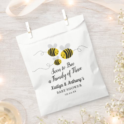 Soon To Bee A Family Of Three  Baby Shower Favor Bag