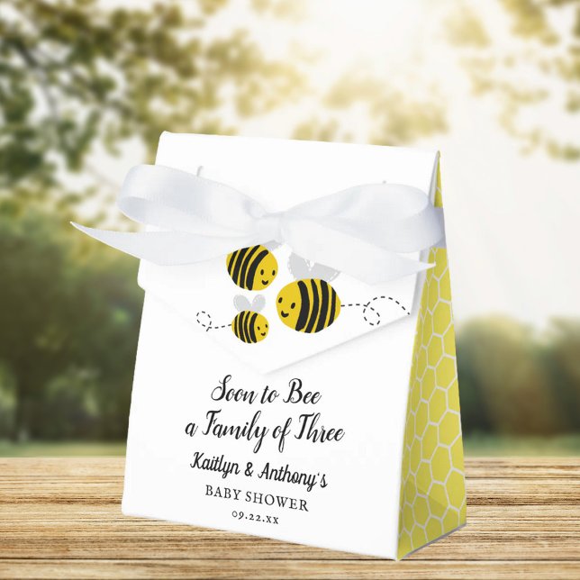 Soon To Bee A Family Of Three | Baby Shower Favor Boxes (Creator Uploaded)