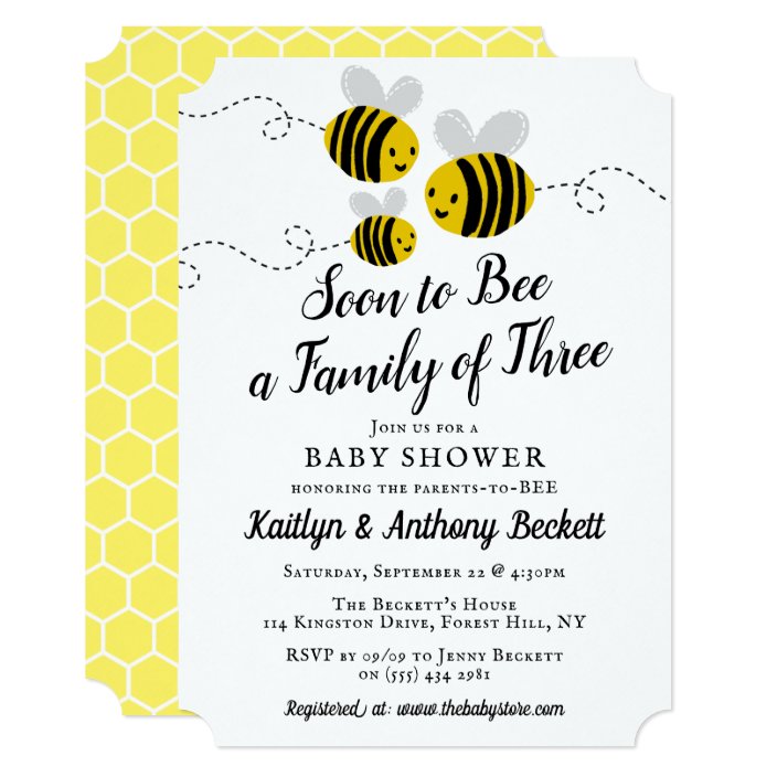 honey bee baby shower invitations