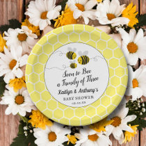 Soon To Bee A Family Of Three | Baby Shower Paper Plates