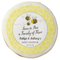 Soon To Bee A Family Of Three | Baby Shower Sugar Cookie