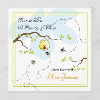 Soon To Bee Baby Shower Invitation by OrangeOstrichDesigns at Zazzle