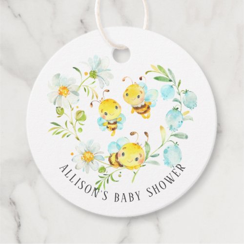 Soon to Bee Family of 3 Baby Shower  Favor Tags