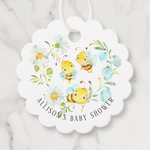 Soon to Bee Family of 3 Baby Shower  Favor Tags
