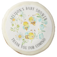 Soon to Bee Family of 3 Bee Baby Shower  Sugar Cookie