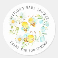 Soon to Bee Family of 3 Bee Baby Shower Thank You