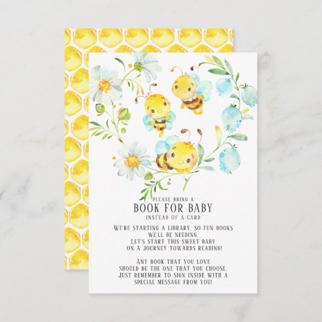Soon to Bee Family of 3 Bee Book for Baby Enclosure Card (Front/Back)