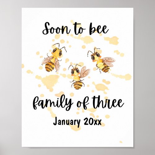 Soon to bee family of three poster