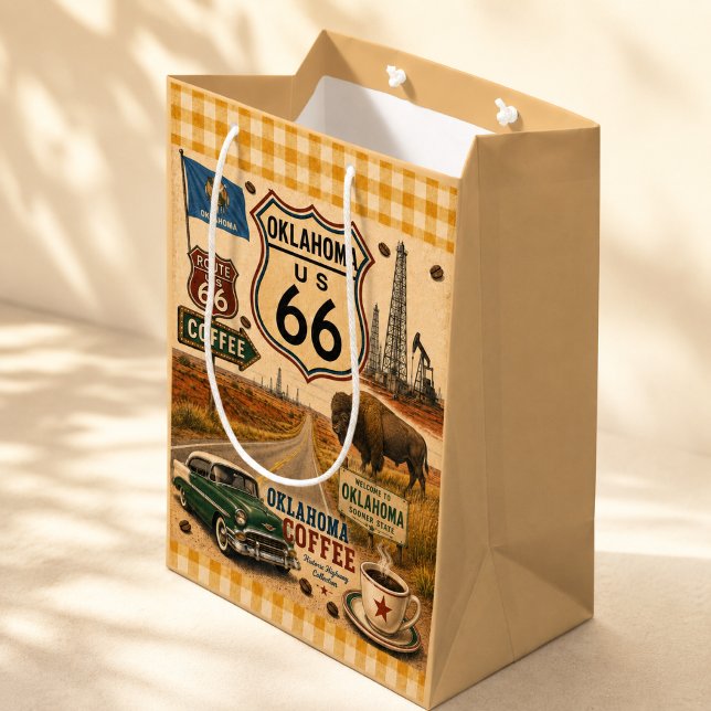 Sooner State Highway 66 Buffalo Wrap Medium Gift Bag (Creator Uploaded)