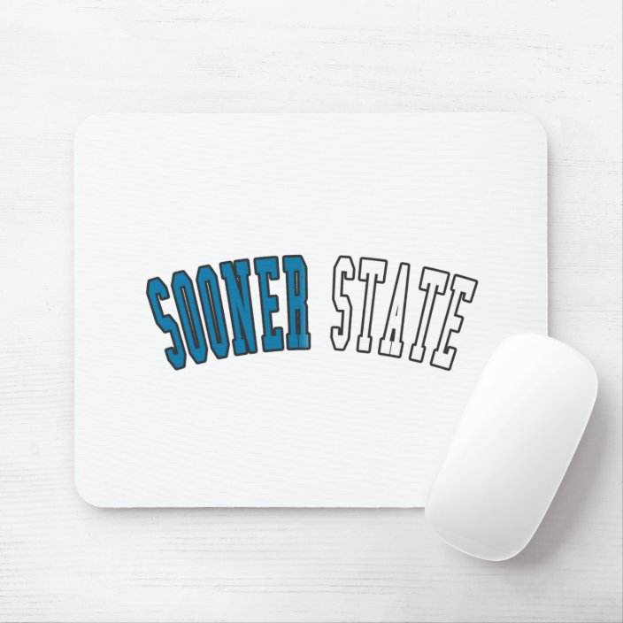 Sooner State in State Flag Colors Mouse Pad