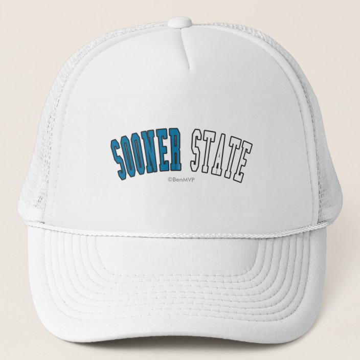 Sooner State in State Flag Colors Trucker Hat