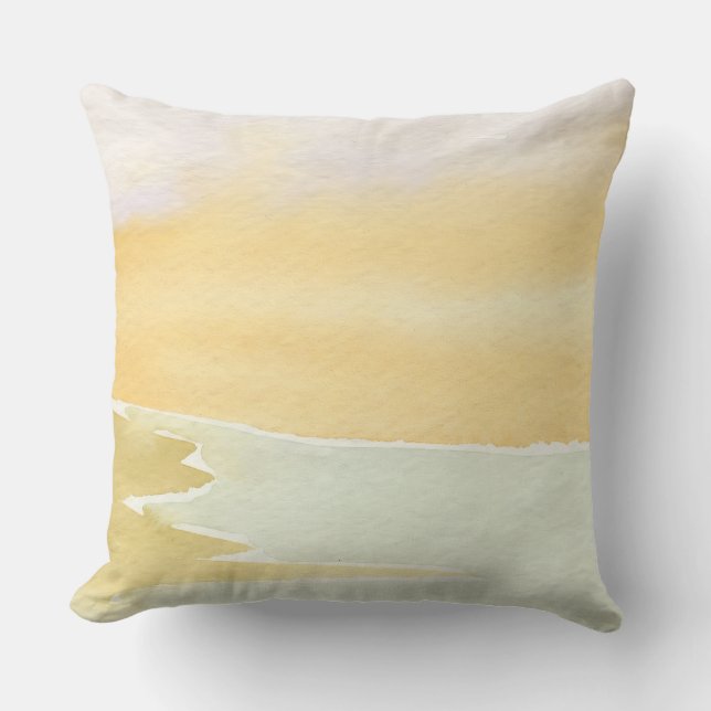 Soothing Abstract Landscape Throw Pillow (Front)