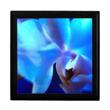 Soothing Blue Night Orchid Wooden Keepsake