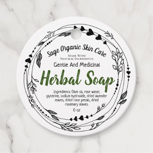 Soothing Herbal Eco Soap Business Packaging Favor Tags