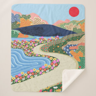 Soothing Horizon Sherpa Blanket