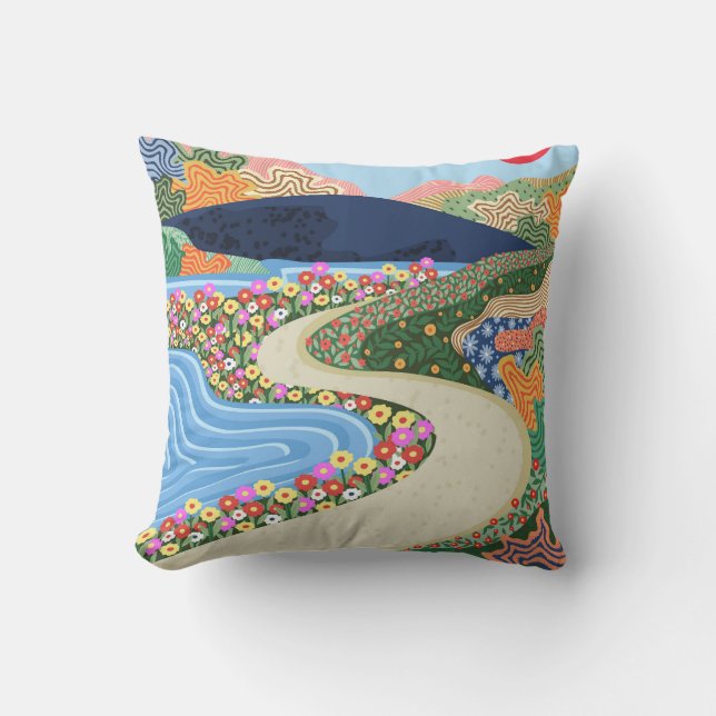 Soothing Horizon Throw Pillow (Front)