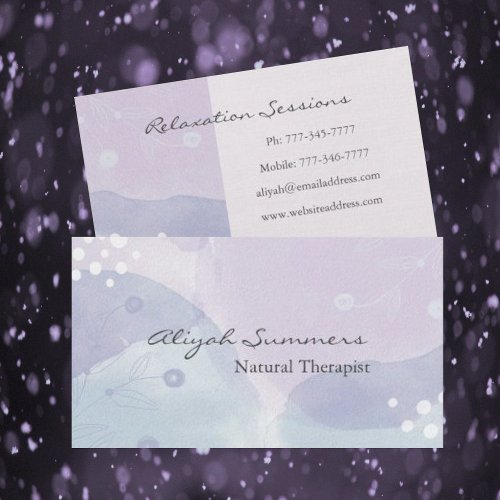 Soothing Lavender Boho Meditative Business Card