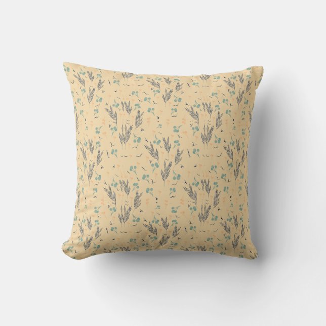 Soothing Leaves Throw Pillow (Front)