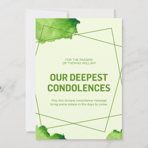Soothing Light Grass Green in Watercolor Drops Art Invitation