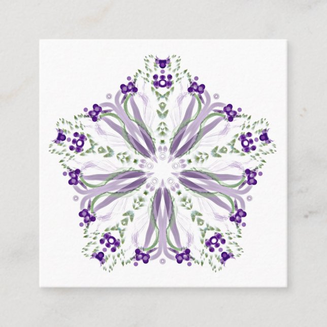 *~* Soothing Mandala Reiki Yoga Healing Arts Square Business Card (Front)