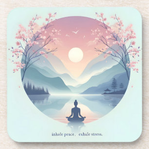 Soothing Nature Meditation Art Beverage Coaster