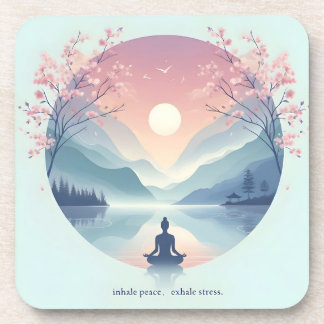 Soothing Nature Meditation Art Beverage Coaster