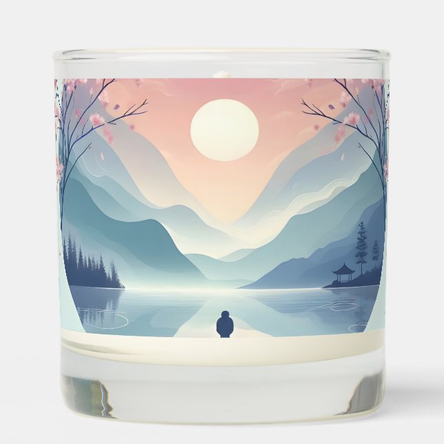 Soothing Nature Meditation Art Scented Candle (Front)