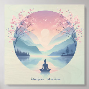 Soothing Nature Meditation Art Wood Photo Tile