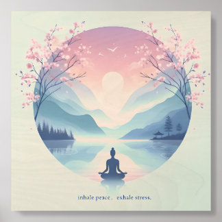 Soothing Nature Meditation Art Wood Photo Tile