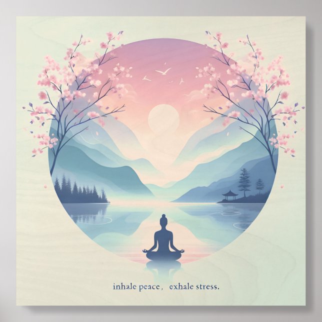 Soothing Nature Meditation Art Wood Photo Tile (Front Set)