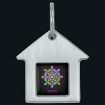 *~* Soothing Neon Mandala Blue Yellow Magenta Pet ID Tag<br><div class="desc">Soothing Neon Mandala Blue Yellow Magenta pet identification tag with customizations of your choice for cat, dog or rabbit. This calming soothing yellow blue magenta mandala pet tag will be just the right vibes any pet would need. Your pet will thank you for it :) *~* My name is Anna...</div>