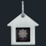 *~* Soothing Neon Mandala Blue Yellow Magenta Pet ID Tag<br><div class="desc">Soothing Neon Mandala Blue Yellow Magenta pet identification tag with customizations of your choice for cat, dog or rabbit. This calming soothing yellow blue magenta mandala pet tag will be just the right vibes any pet would need. Your pet will thank you for it :) *~* My name is Anna...</div>