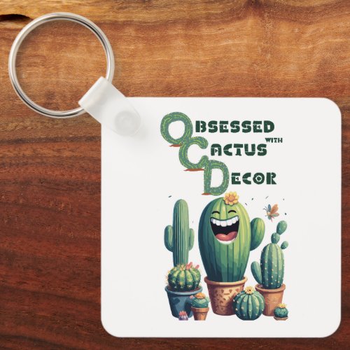 Soothing OCD Spikes Cactus Decor Keychain