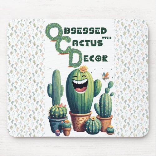 Soothing OCD Spikes Cactus Decor Mouse Pad