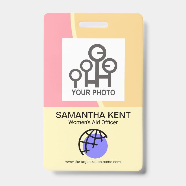 Soothing Pastel Waves Employee Photo Badge (Front)