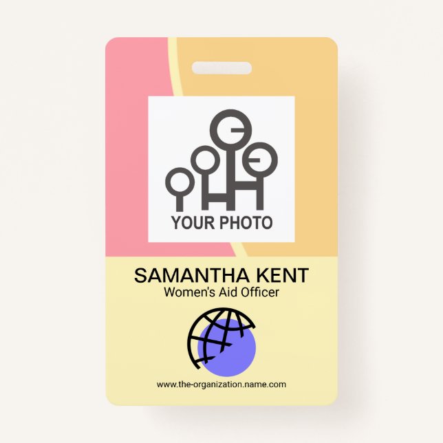 Soothing Pastel Waves Employee Photo Badge (Front)