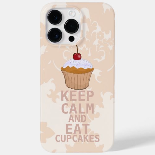 Soothing Peachy Damask KEEP CALM AND Eat Cupcakes Case_Mate iPhone 14 Pro Max Case