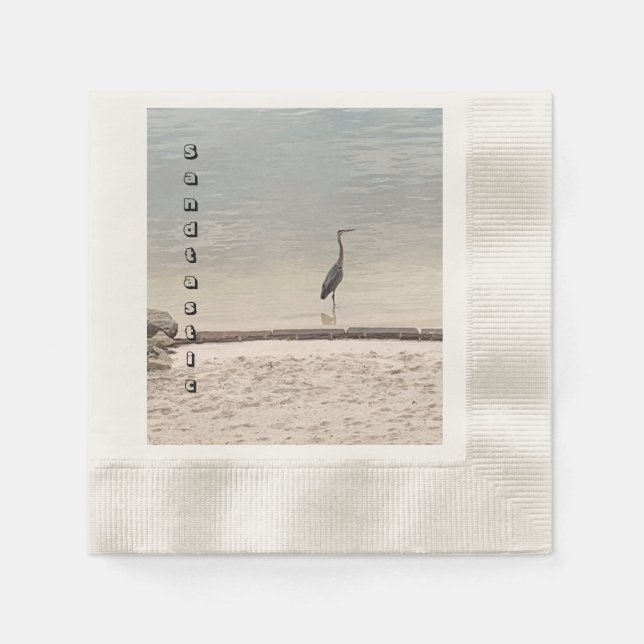 Soothing sand and heron lake life Sandtastic Napkins (Front)