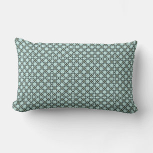 Soothing Sea Blues Micro Pattern Lumbar Pillow