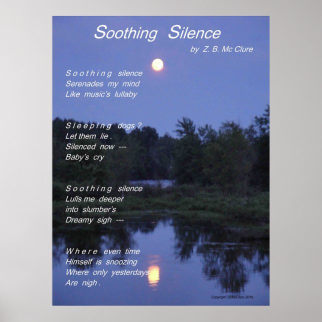 Soothing Silence Poem Poster (Front)