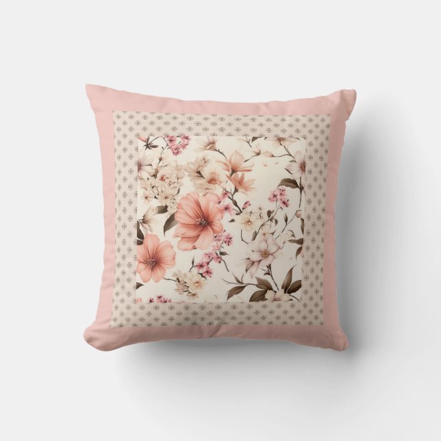 Soothing soft apricot throw pillow (Front)