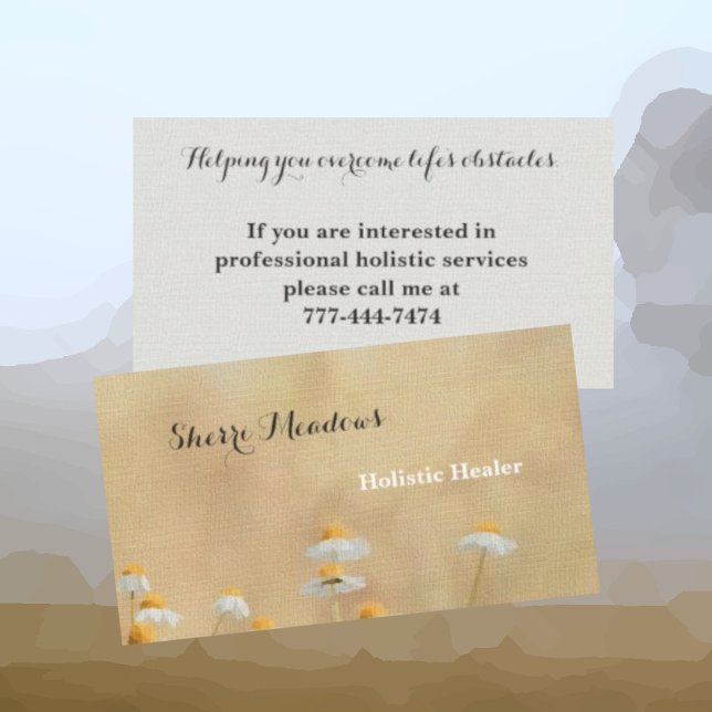 Soothing Watercolor Yellow Daisies Business Card (Creator Uploaded)