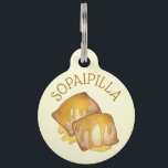 Sopaipilla Sopapilla Cachanga Sopaipa Fried Pastry Pet ID Tag<br><div class="desc">Design features an original marker illustration of sopaipillas (sopapillas, sopaipas, or cachangas, depending on the country), a fried pastry popular in Spain, Mexico, Argentina, Chile, and other Latin American countries. They are also a popular food in New Mexican, Tex Mex, and Southwestern American cuisine. Similar to doughnuts, sopaipillas consist of...</div>