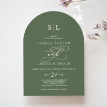 SOPHIA Arch Monogram Woodland Olive Green Wedding