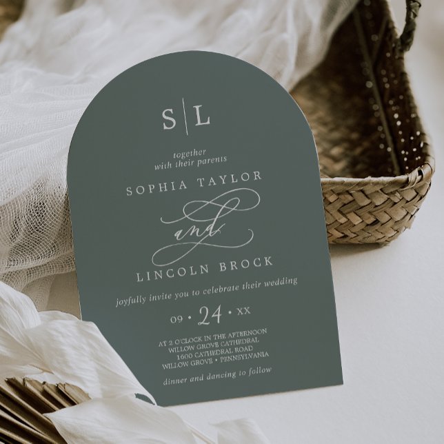 SOPHIA Arch Tropical Green Destination Wedding Invitation (SOPHIA Arch Tropical Green Destination Wedding Invitation)